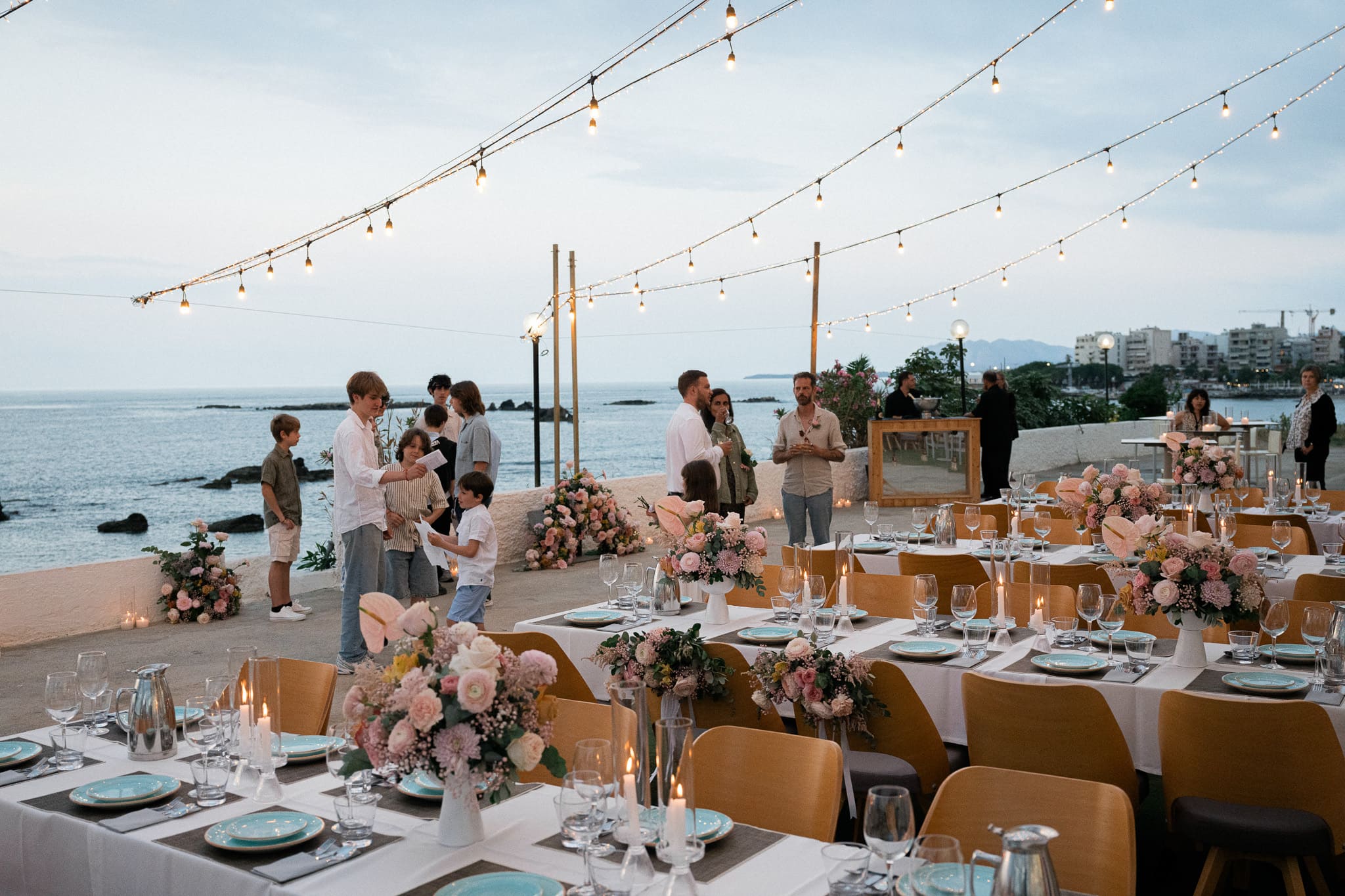 Dîner de mariage, en Crète ambiance intimiste et chaleureuse