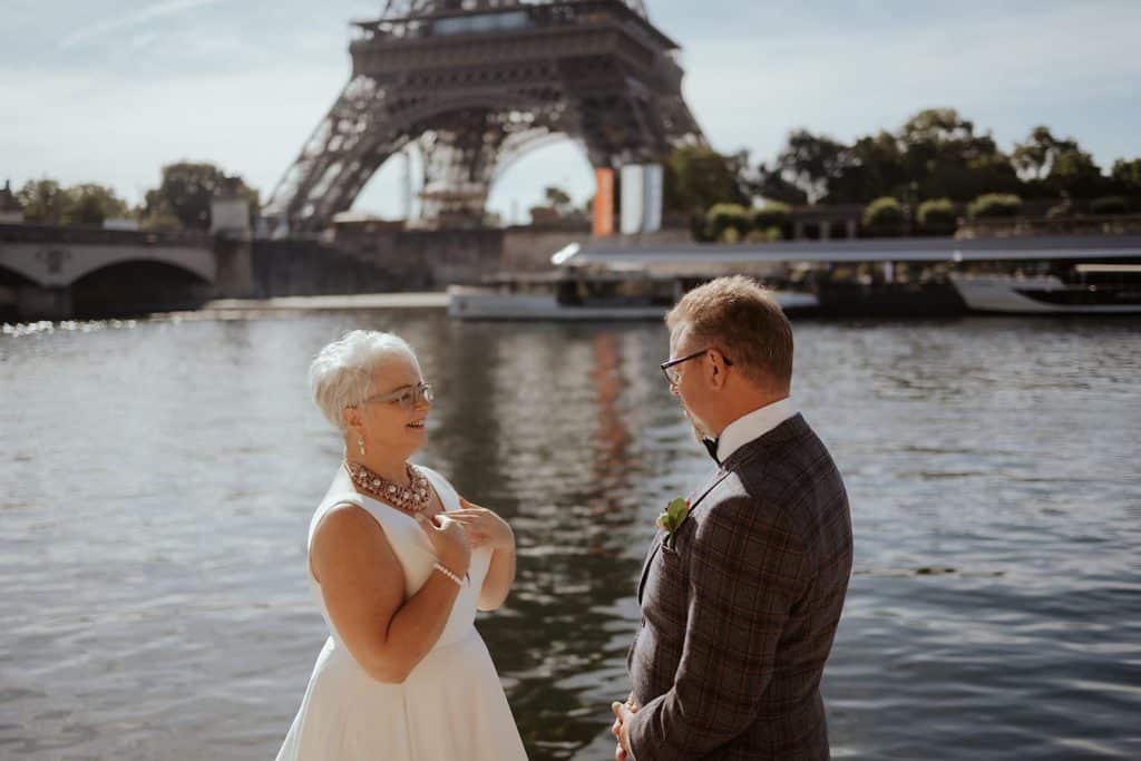 Married in front of the eiffel tower